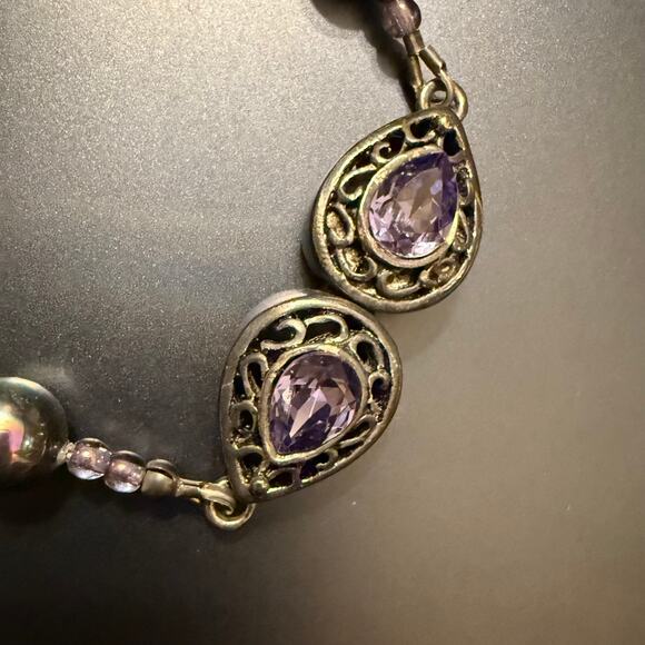 Aurora Borealis Faceted Crystal Beaded Bracelet - Picture 5 of 10